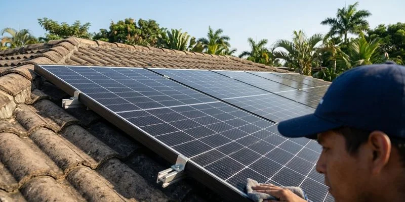 Paneles solares residenciales contribuyendo a un medio ambiente más limpio